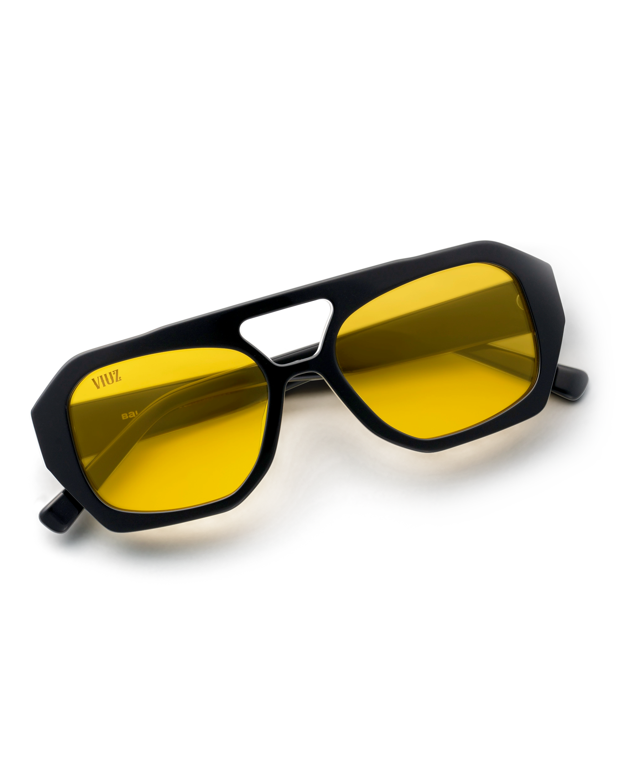 Baller Sunglasses - Black w/ Yellow Lens :) $