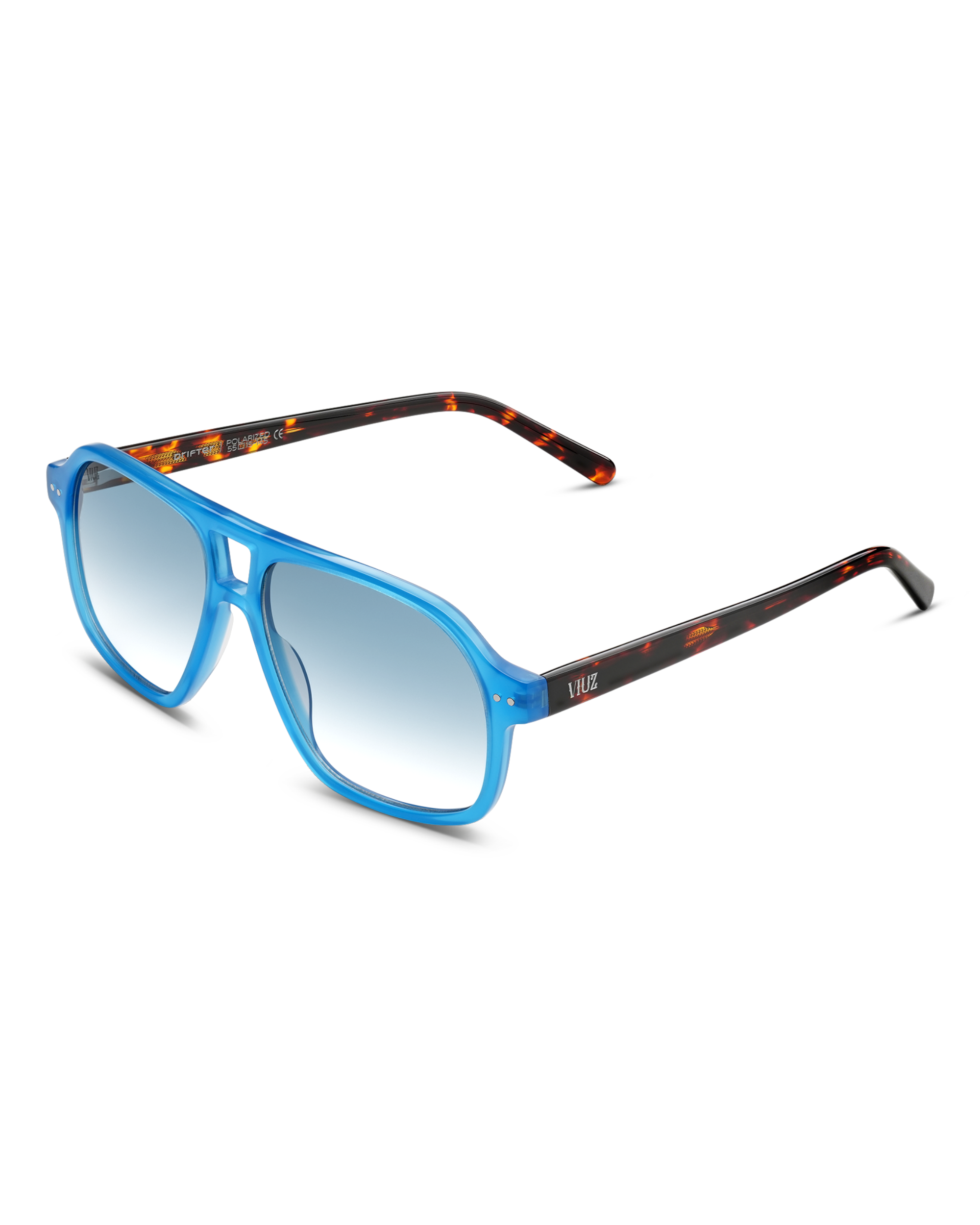 Drifter Sunglasses - Blue w/ Leopard Arms :) $