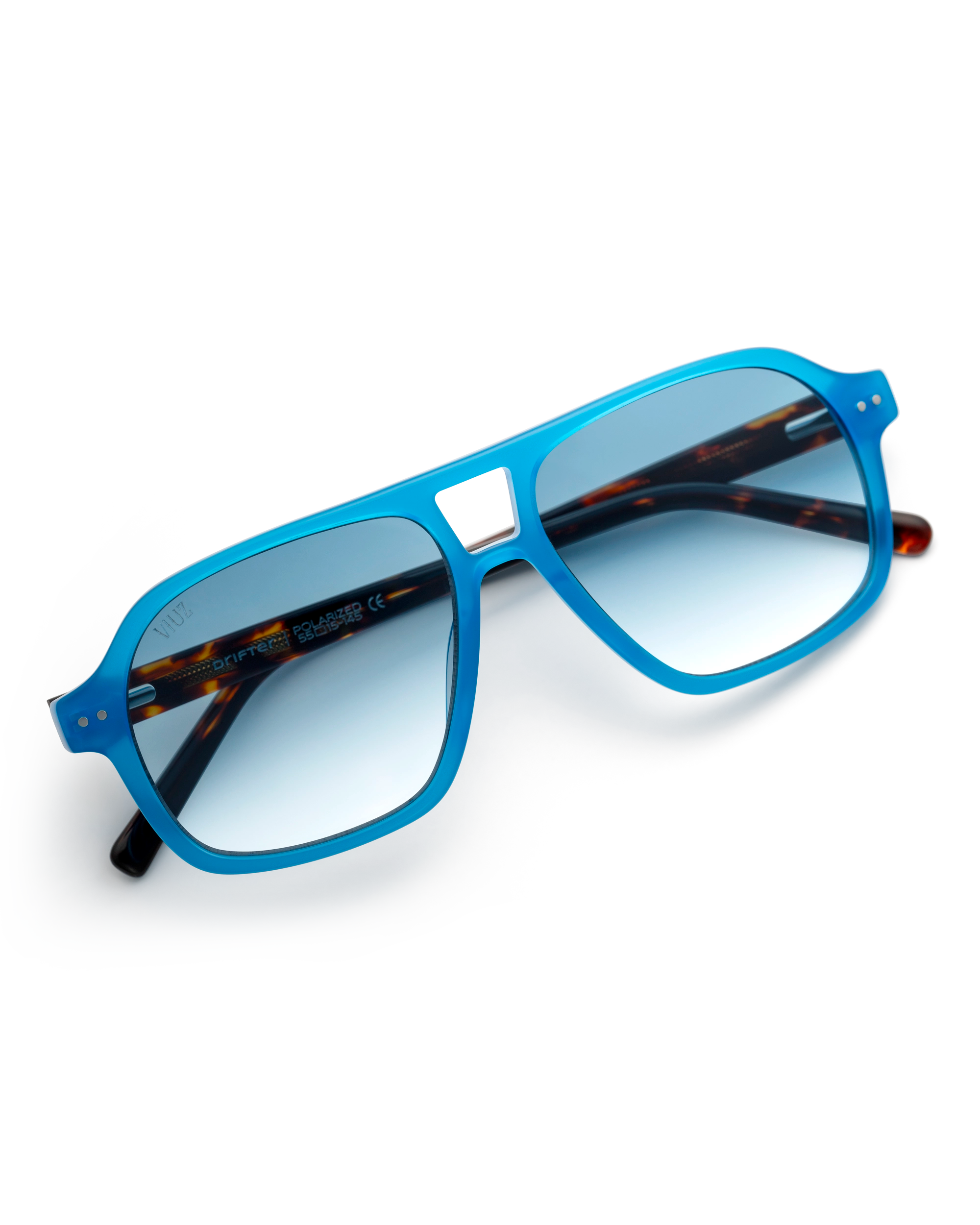 Drifter Sunglasses - Blue w/ Leopard Arms :) $