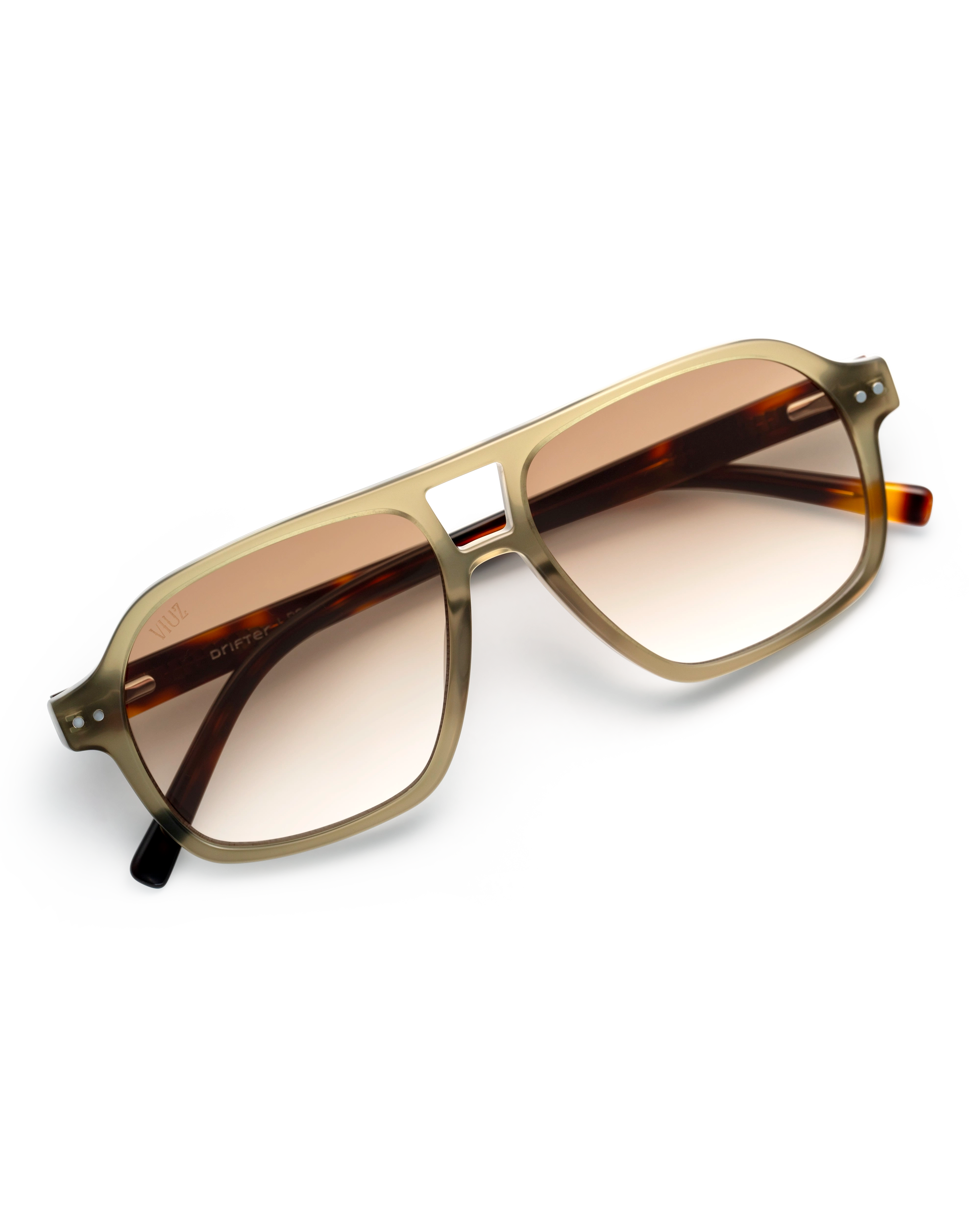 Drifter Sunglasses - Green w/ Leopard Arms :) $