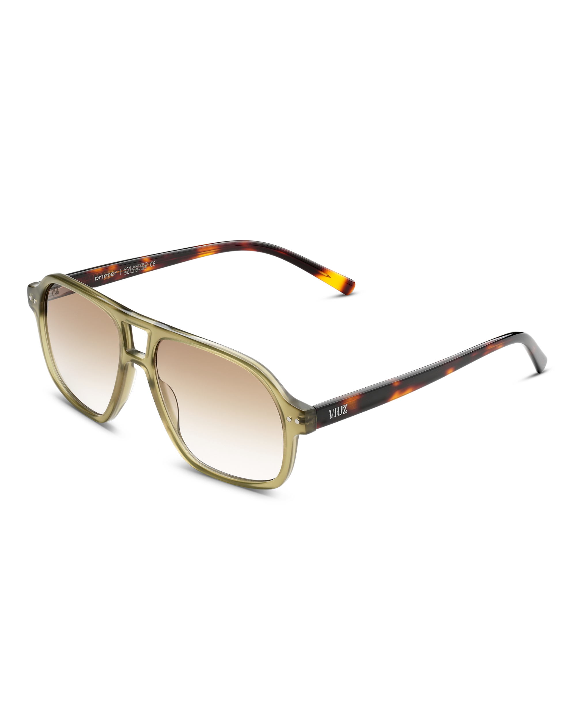Drifter Sunglasses - Green w/ Leopard Arms :) $