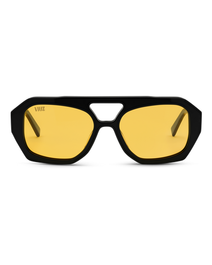 Baller Sunglasses - Black w/ Yellow Lens :) $