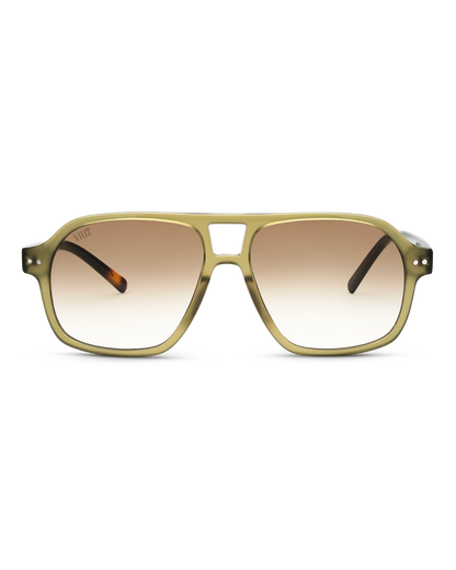 Drifter Sunglasses - Green w/ Leopard Arms :) $