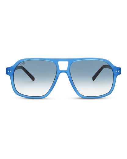 Drifter Sunglasses - Blue w/ Leopard Arms :) $