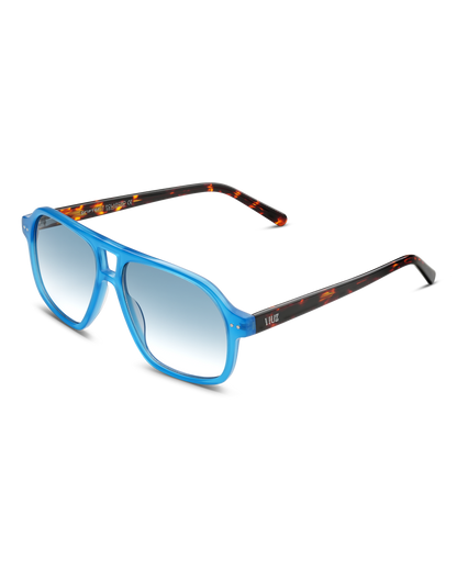Drifter Sunglasses - Blue w/ Leopard Arms :) $