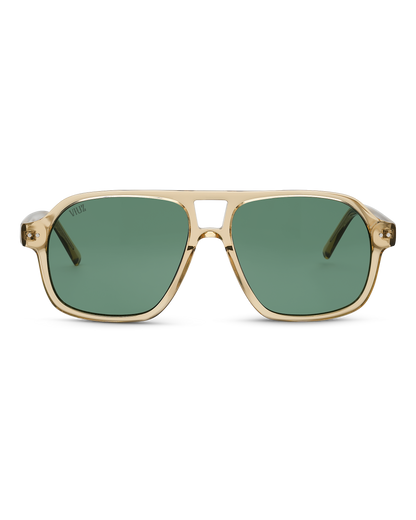Drifter Sunglasses - Gold w/ Green Lens :) $