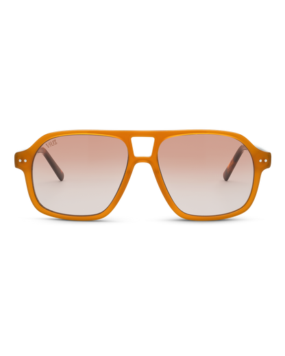 Drifter Sunglasses - Orange w/ Leopard Arms :) $