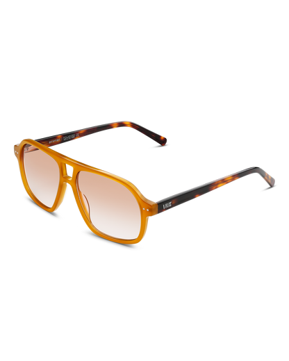 Drifter Sunglasses - Orange w/ Leopard Arms :) $
