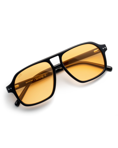 Drifter Sunglasses - Black w/ Orange Lens :) $