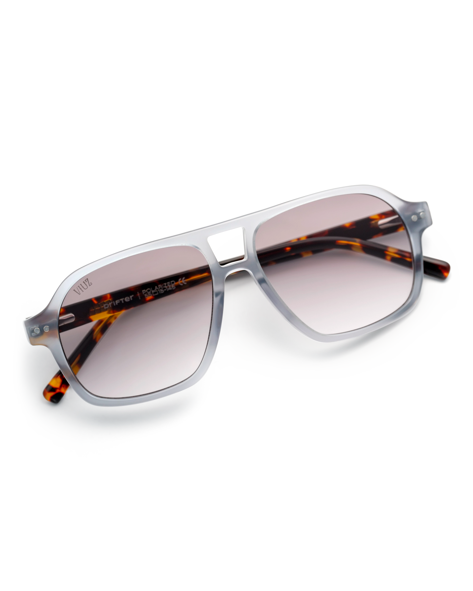 Drifter Sunglasses - Grey w/ Leopard Arms :) $
