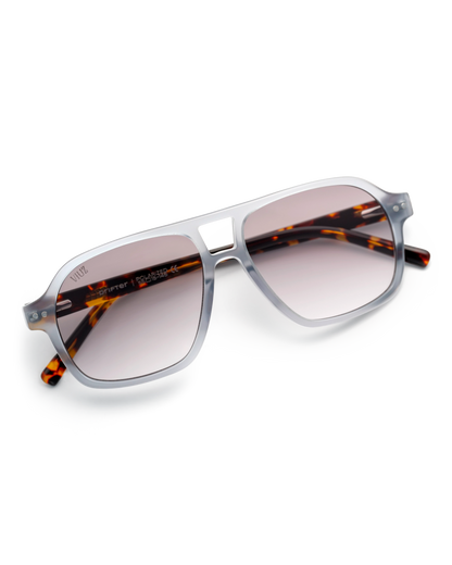 Drifter Sunglasses - Grey w/ Leopard Arms :) $
