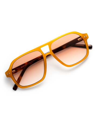 Drifter Sunglasses - Orange w/ Leopard Arms :) $