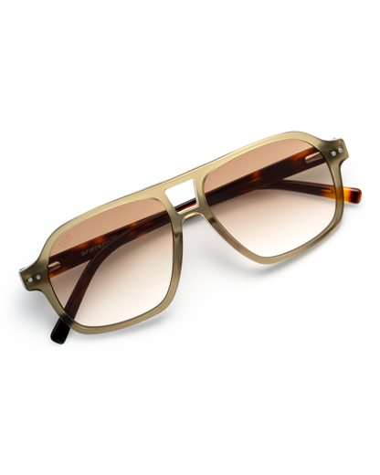 Drifter Sunglasses - Green w/ Leopard Arms :) $