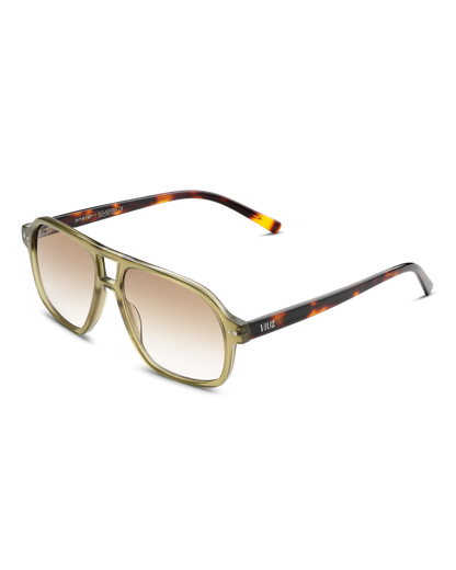 Drifter Sunglasses - Green w/ Leopard Arms :) $
