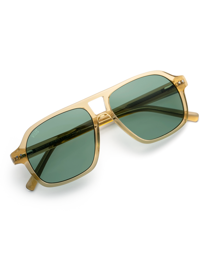Drifter Sunglasses - Gold w/ Green Lens :) $