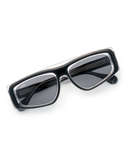 Piolsters Sunglasses - Black w/ Clear Sparkle* $